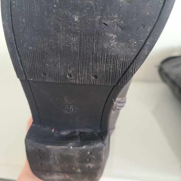 Gray Knee-High Boots Aztec Lining Double Zip Women’s 6.5 - Picture 15 of 16